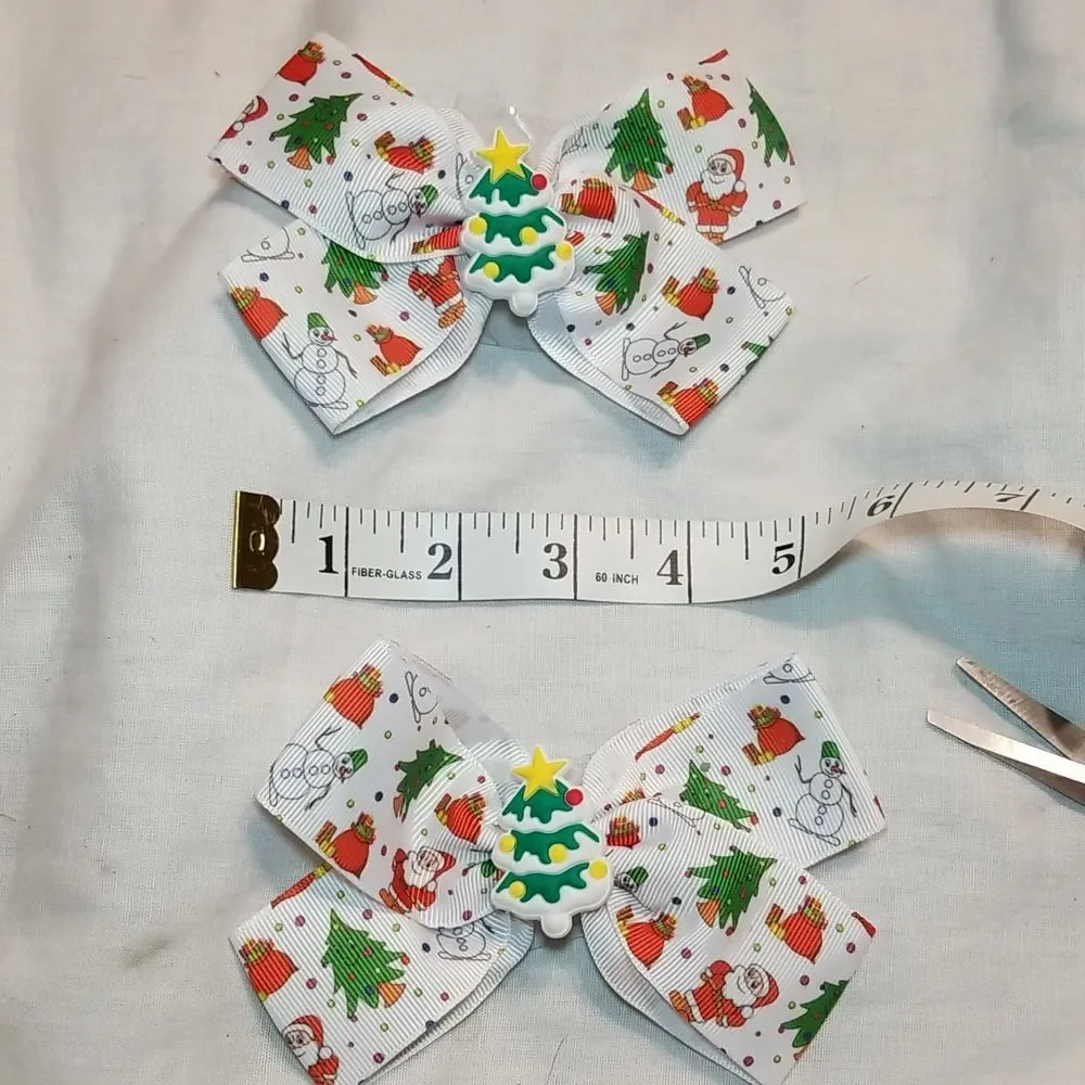 GIRLS WOMENS HOLIDAY FASCINATOR BOWS CLIPS SEQUINS BLING 4 ITEMS